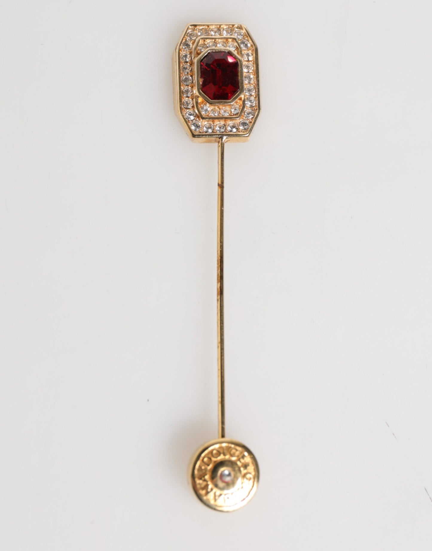 Dolce &amp; Gabbana met strass versierde sterling zilveren kraag broche speld