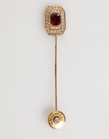 Dolce &amp; Gabbana met strass versierde sterling zilveren kraag broche speld