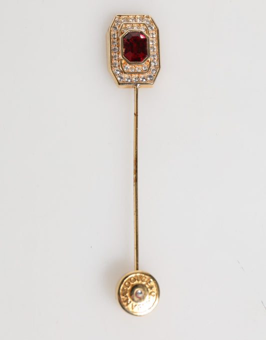 Dolce &amp; Gabbana met strass versierde sterling zilveren kraag broche speld
