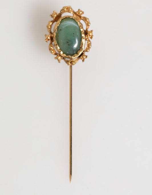 Dolce &amp; Gabbana antieke broche met groene stenen in goudkleur voor heren