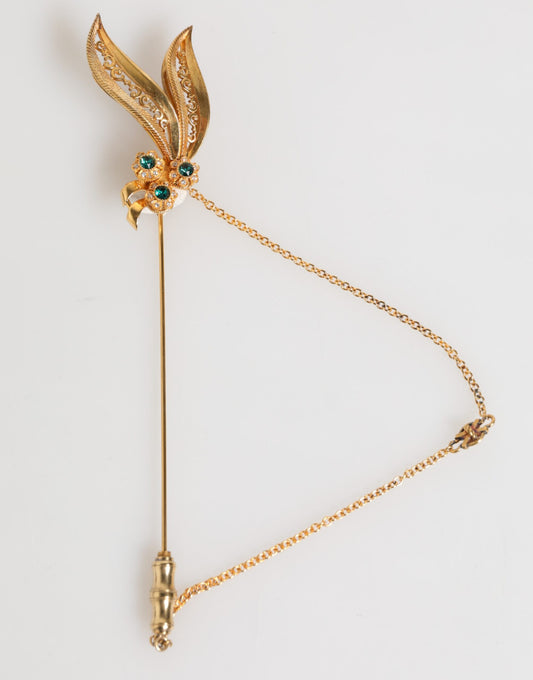 Dolce &amp; Gabbana gouden kristalkettingspeld van 925 sterlingzilver