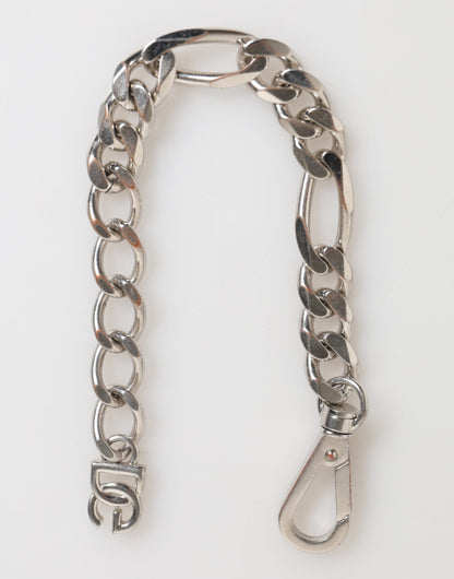 Bracelet Dolce &amp; Gabbana en laiton argenté avec fermoir mousqueton et logo DG