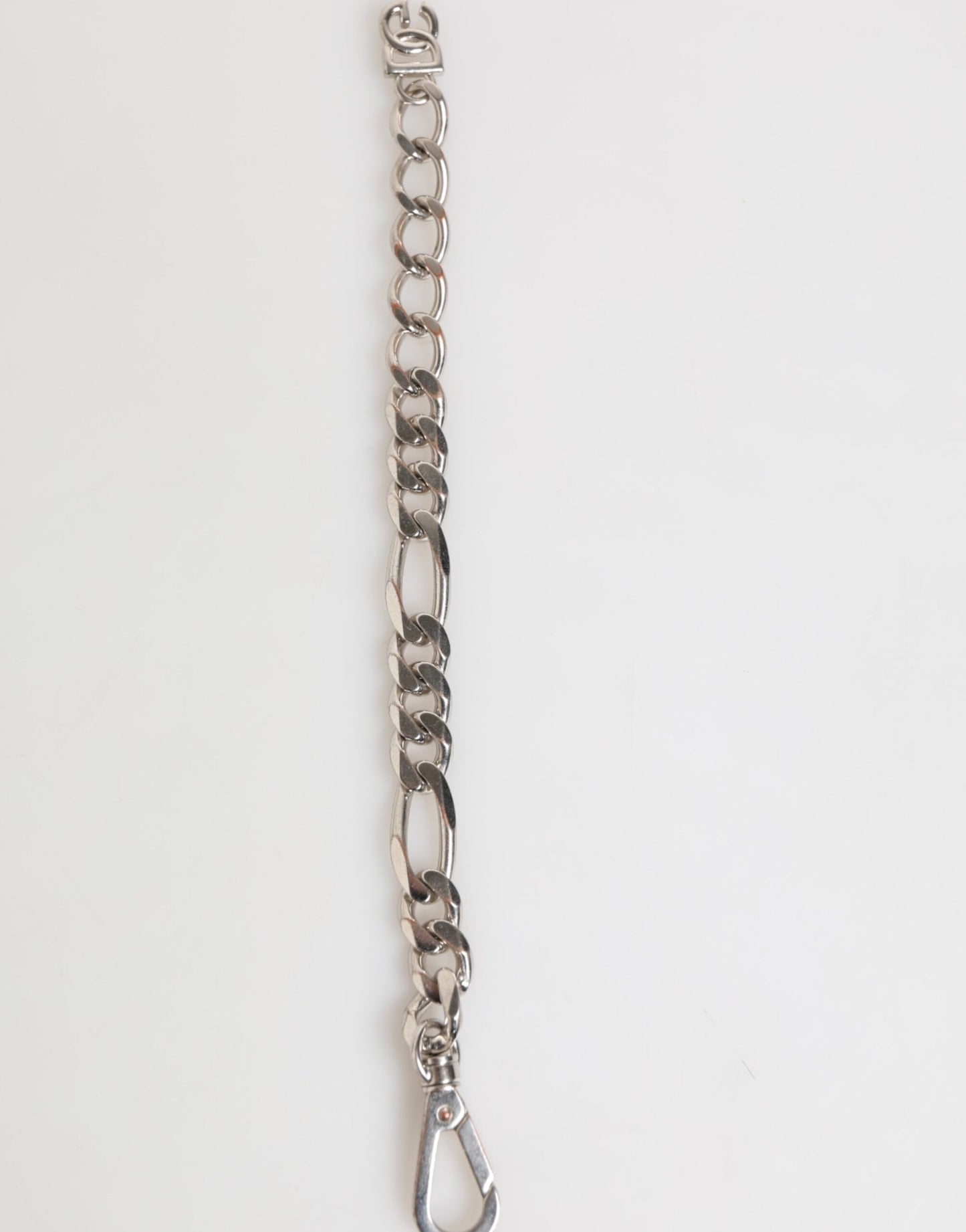 Bracelet Dolce &amp; Gabbana en laiton argenté avec fermoir mousqueton et logo DG