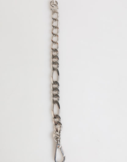 Bracelet Dolce &amp; Gabbana en laiton argenté avec fermoir mousqueton et logo DG