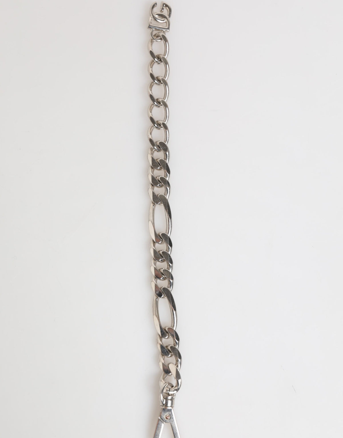 Bracelet Dolce & Gabbana en laiton argenté avec fermoir mousqueton et logo DG