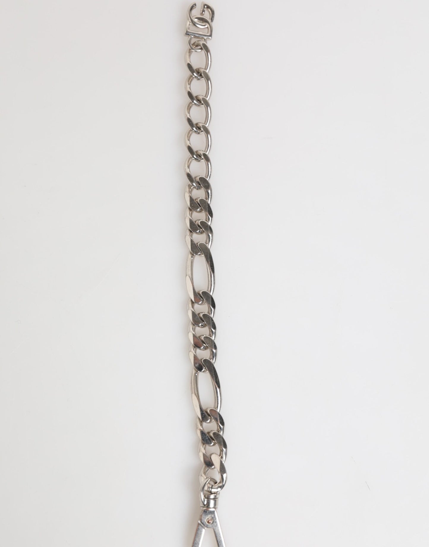 Bracelet Dolce &amp; Gabbana en laiton argenté avec fermoir mousqueton et logo DG