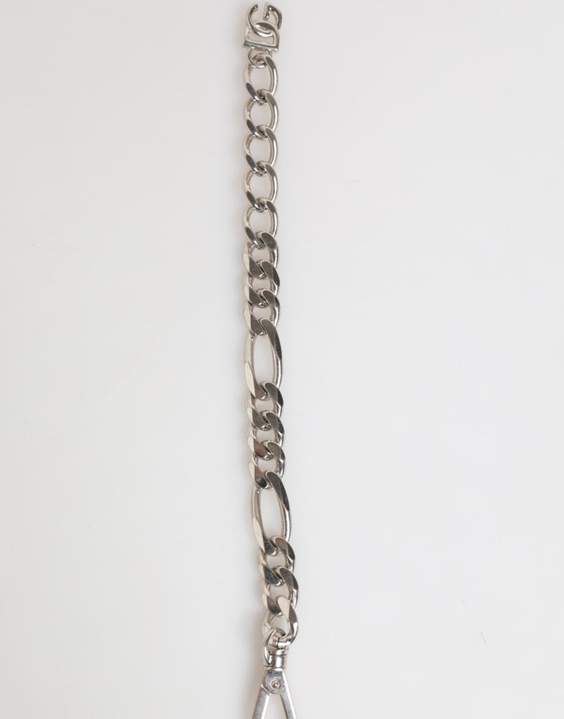 Bracelet Dolce & Gabbana en laiton argenté avec fermoir mousqueton et logo DG
