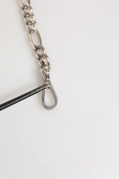 Bracelet Dolce &amp; Gabbana en laiton argenté avec fermoir mousqueton et logo DG