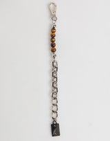 Bracelet Dolce & Gabbana pour homme avec chaîne en argent, fermoir mousqueton et perles en laiton et logo