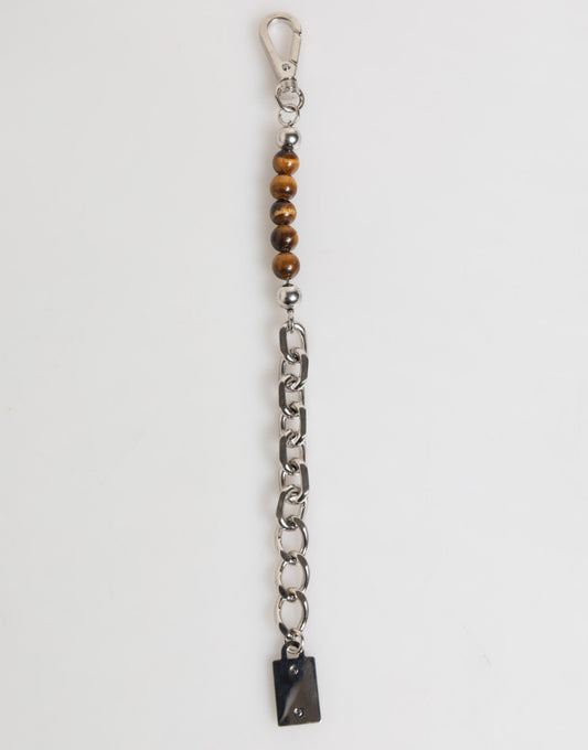 Dolce &amp; Gabbana Zilveren Ketting Messing Kralen Karabijnsluiting Logo Heren Armband