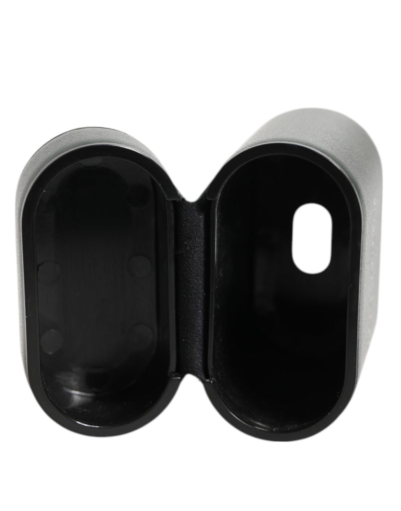 Étui à rabat en cuir noir avec logo Dolce &amp; Gabbana pour Airpods pour homme