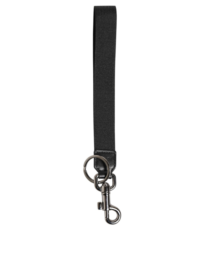 Dolce &amp; Gabbana Zwart Rood DG Logo Polyester Zilveren Heren Sleutelhanger Sleutelhanger