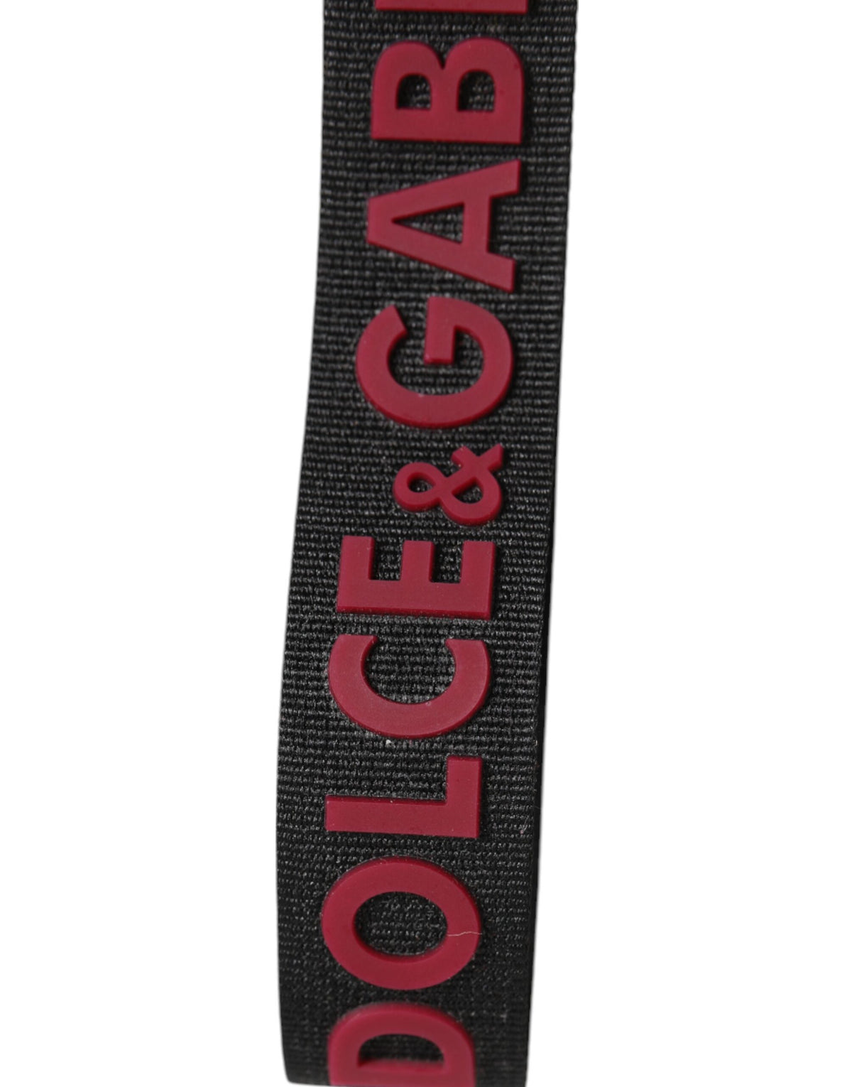 Porte-clés Dolce &amp; Gabbana en polyester argenté avec logo DG noir et rouge pour homme