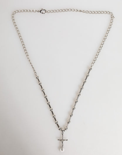 Dolce &amp; Gabbana Zilveren Messing Ketting Religieuze Kruis Hanger Ketting