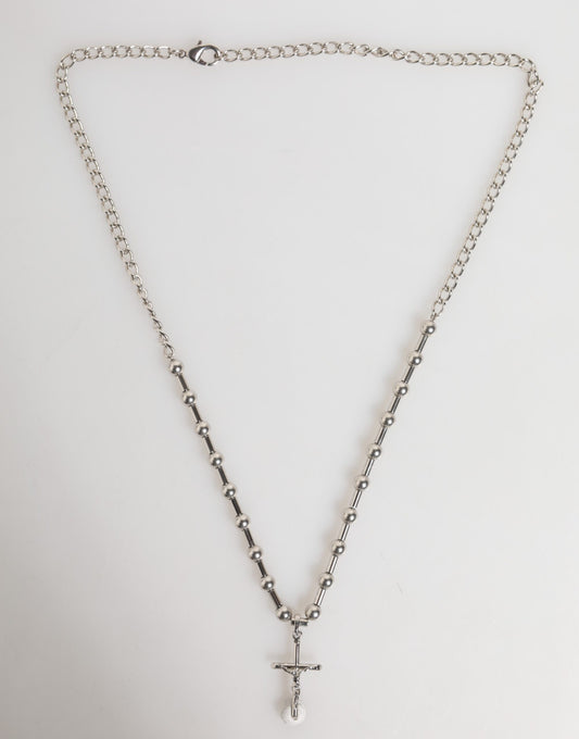 Dolce &amp; Gabbana Zilveren Messing Ketting Religieuze Kruis Hanger Ketting
