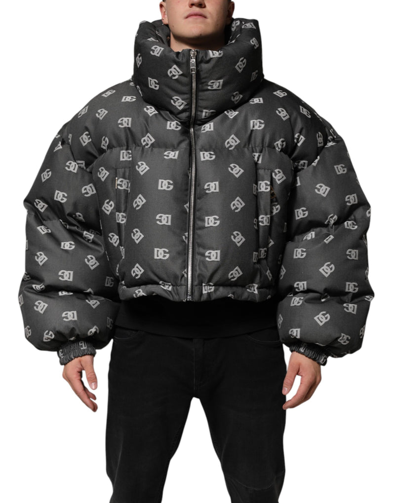 Veste Puffer à Fermeture Éclair avec Monogramme DG Noir de Dolce &amp; Gabbana pour Homme
