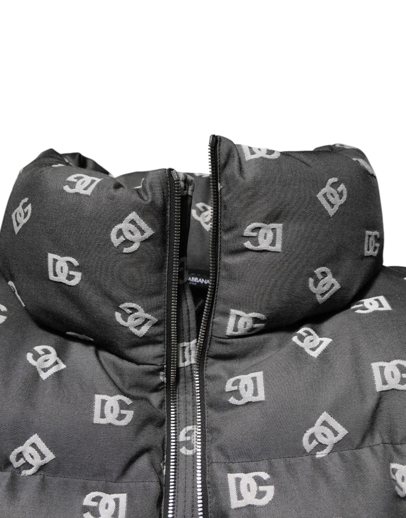 Veste Puffer à Fermeture Éclair avec Monogramme DG Noir de Dolce &amp; Gabbana pour Homme