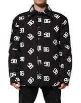 Veste coupe-vent en nylon noir avec monogramme DG de Dolce & Gabbana