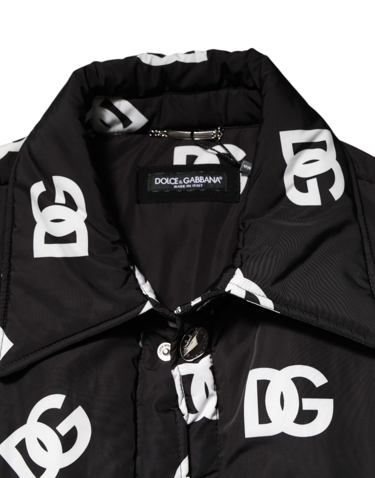 Veste coupe-vent en nylon noir avec monogramme DG de Dolce & Gabbana