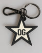 Dolce & Gabbana Wit Zwart DG Logo Ster Rubber Heren Sleutelhanger