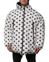 Veste d'hiver blanche à capuche avec monogramme DG de Dolce & Gabbana