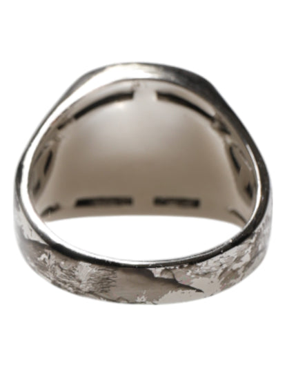 Bague Dolce &amp; Gabbana en laiton véritable bicolore gravée ton argent