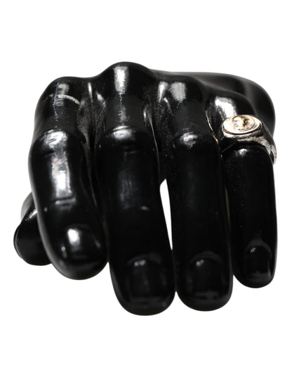 Bague Dolce &amp; Gabbana en laiton véritable bicolore gravée ton argent
