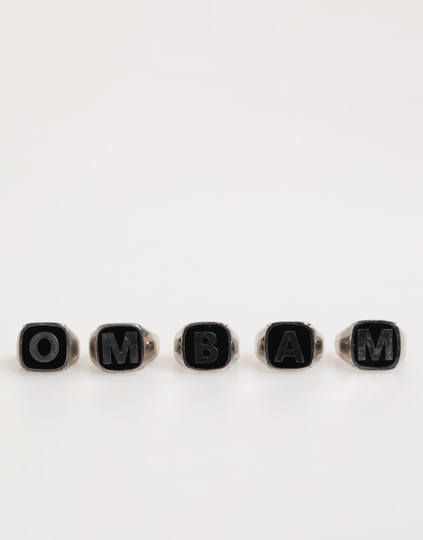 Dolce &amp; Gabbana Zilverkleurige Messing Letterset 5 Stuks Verstelbare Ring