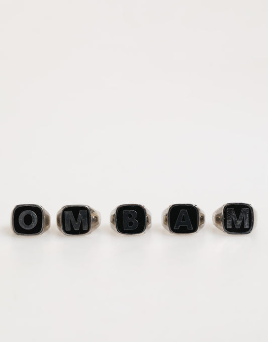 Dolce &amp; Gabbana Zilverkleurige Messing Letterset 5 Stuks Verstelbare Ring