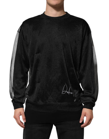 Dolce & Gabbana Black Polyester Pullover Sweatshirt Sweater
