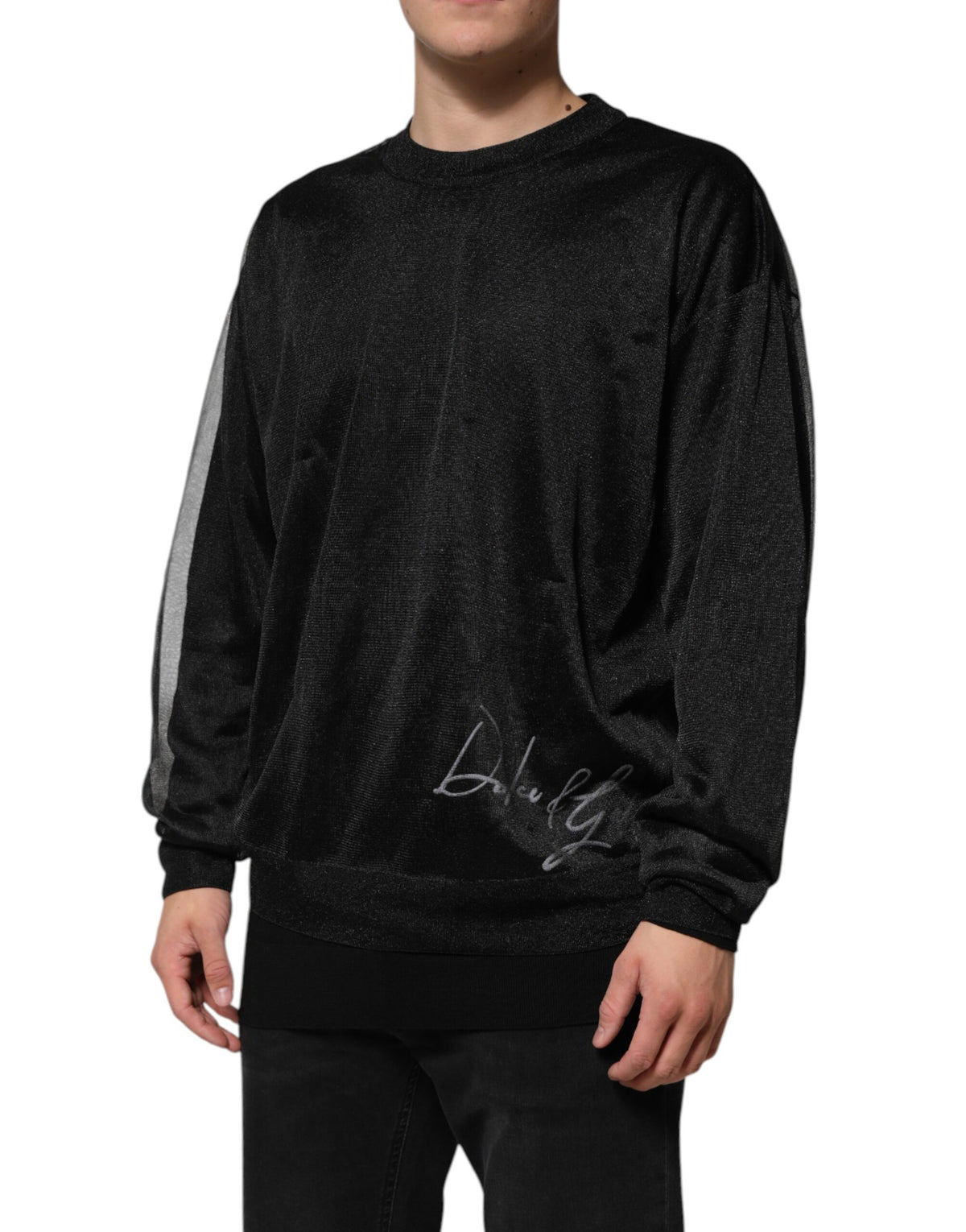 Pull en polyester noir à enfiler de Dolce &amp; Gabbana