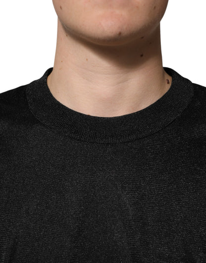 Dolce & Gabbana Black Polyester Pullover Sweatshirt Sweater