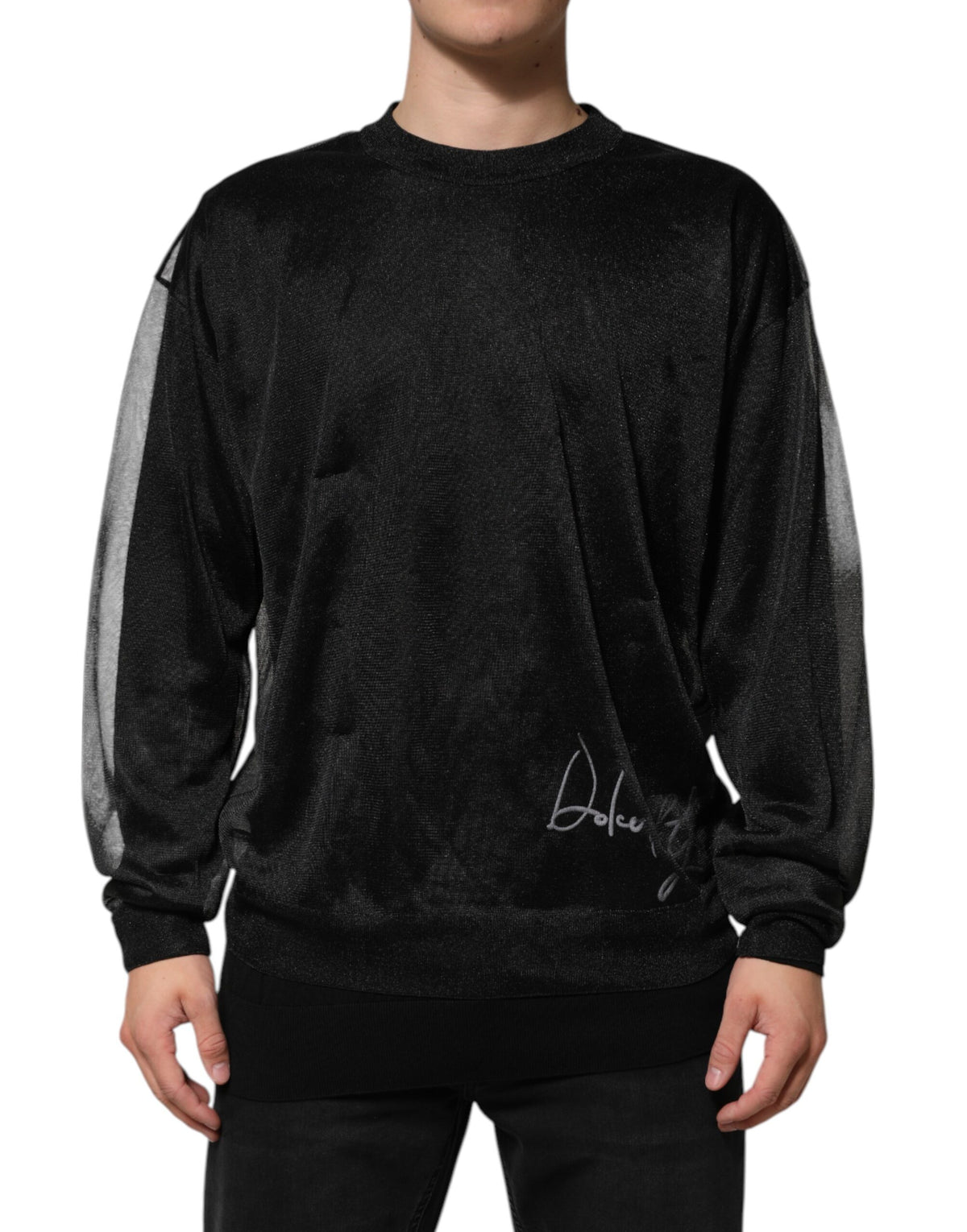 Pull en polyester noir à enfiler de Dolce &amp; Gabbana