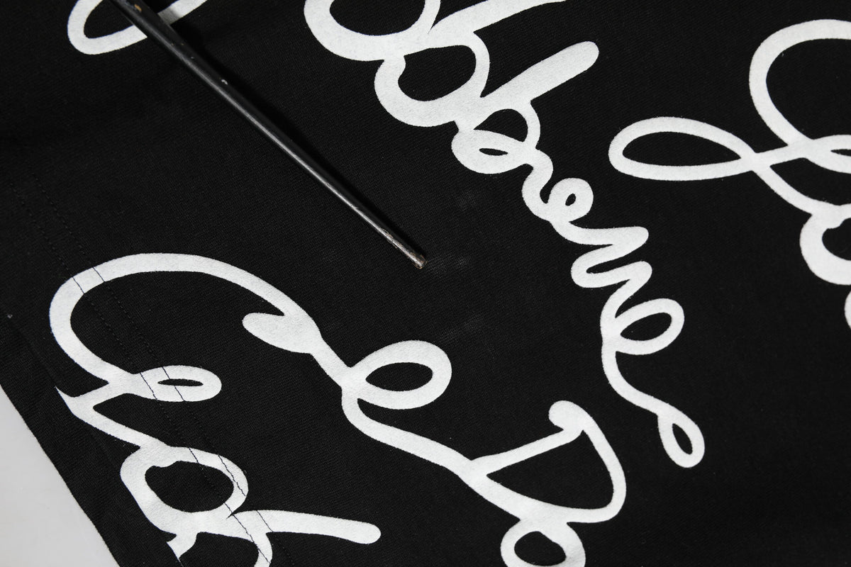 T-shirt en coton à col rond noir avec imprimé du logo Dolce &amp; Gabbana