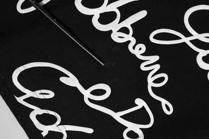 Dolce & Gabbana Black Logo Print Cotton Crew Neck T-shirt