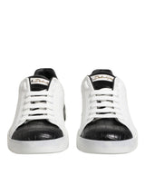 Dolce & Gabbana Portofino Black and White Leather Sneakers
