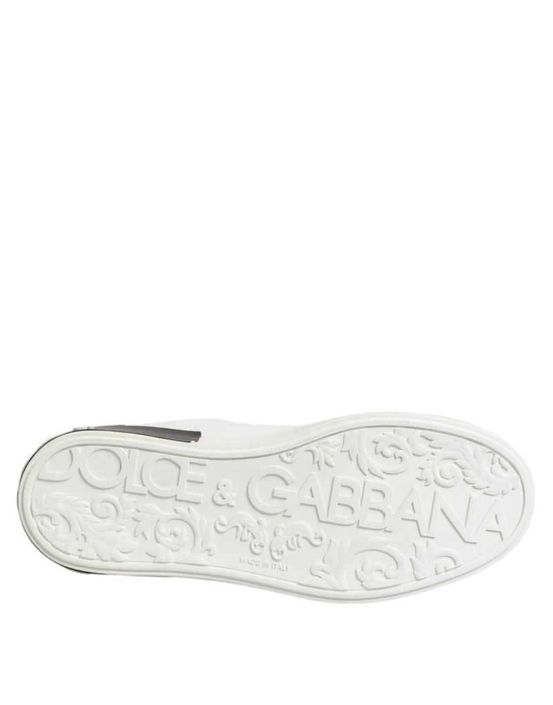 Dolce & Gabbana Portofino Black and White Leather Sneakers