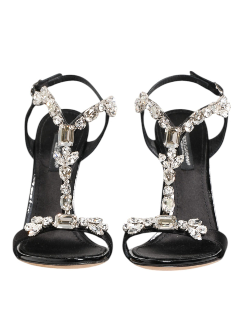 Dolce & Gabbana Keira Black Crystals Heels Sandals