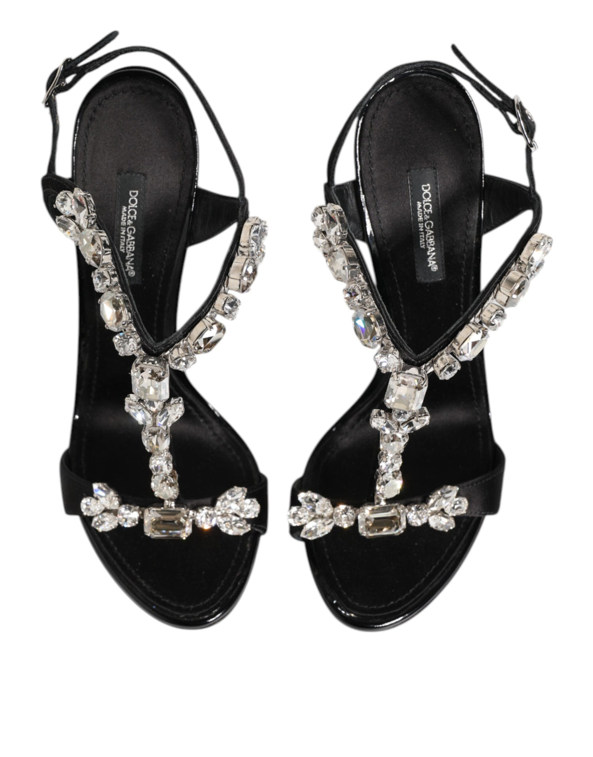 Dolce & Gabbana Keira Black Crystals Heels Sandals