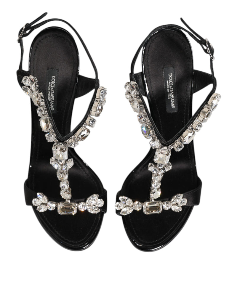 Dolce & Gabbana Keira Black Crystals Heels Sandals