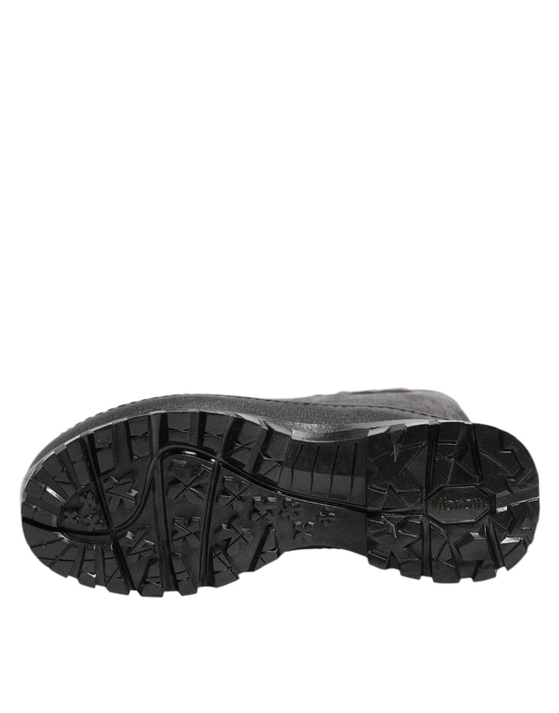 Dolce & Gabbana Bottes de Pluie Noires Métalliques pour Homme