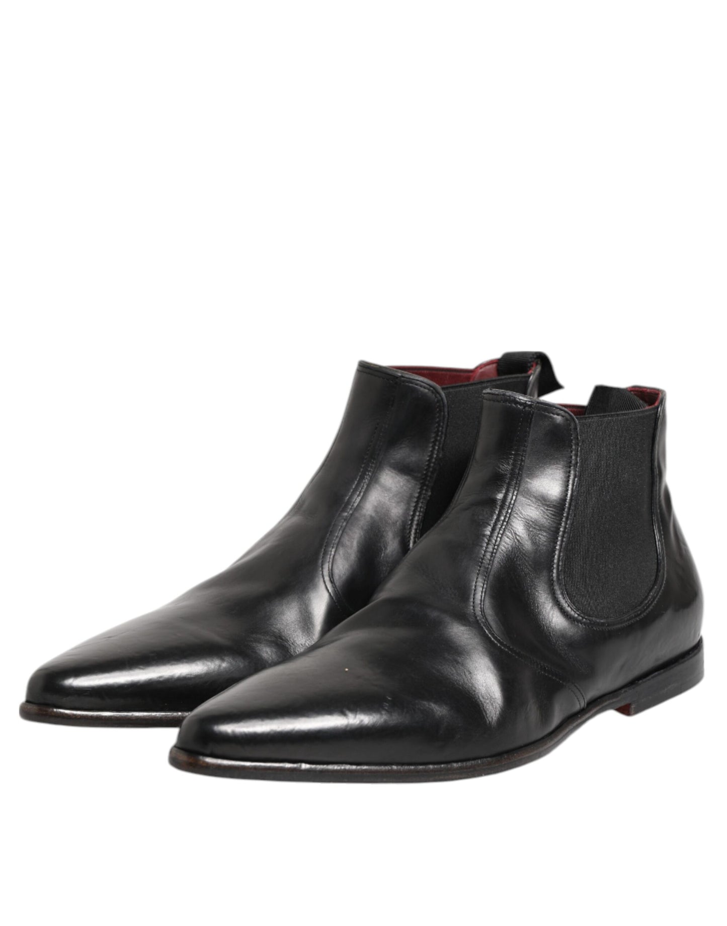 Dolce & Gabbana Black Chelsea Slip On Men Ankle Boots Shoes