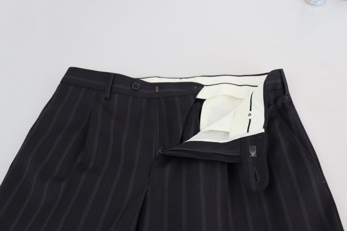 Pantalon tailleur gris en laine mélangée Dolce &amp; Gabbana