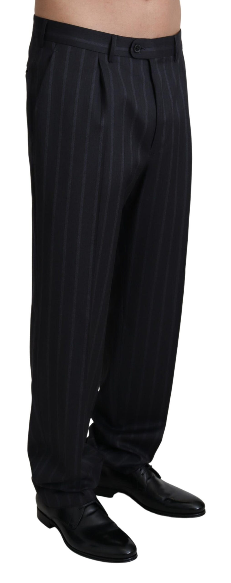 Pantalon tailleur gris en laine mélangée Dolce &amp; Gabbana