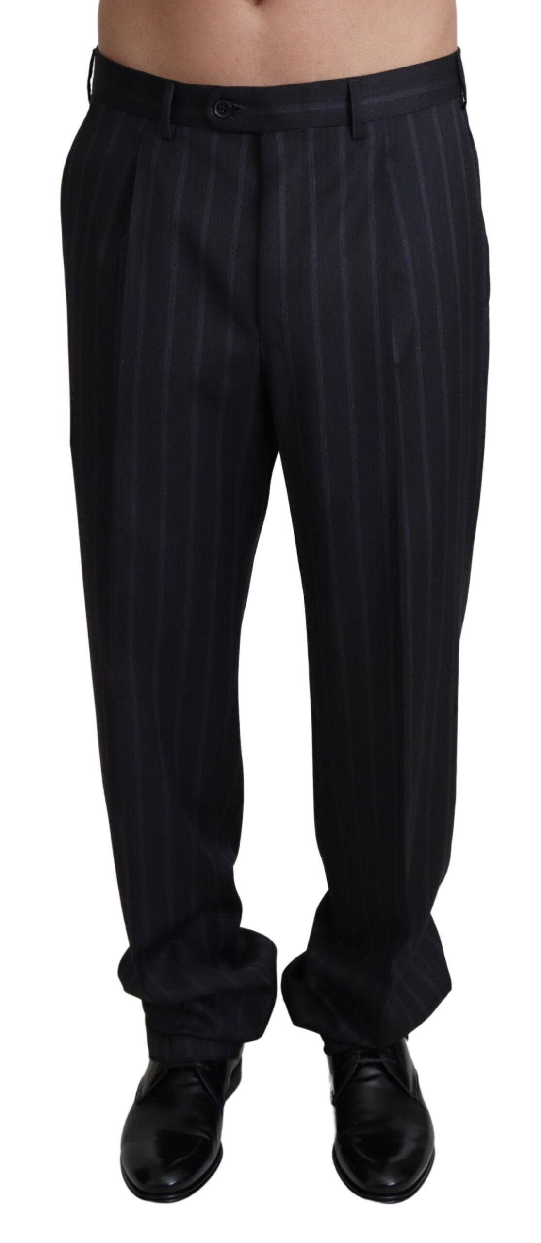 Pantalon tailleur gris en laine mélangée Dolce &amp; Gabbana