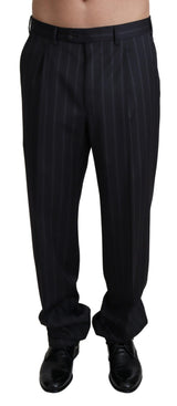 Pantalon tailleur gris en laine mélangée Dolce &amp; Gabbana