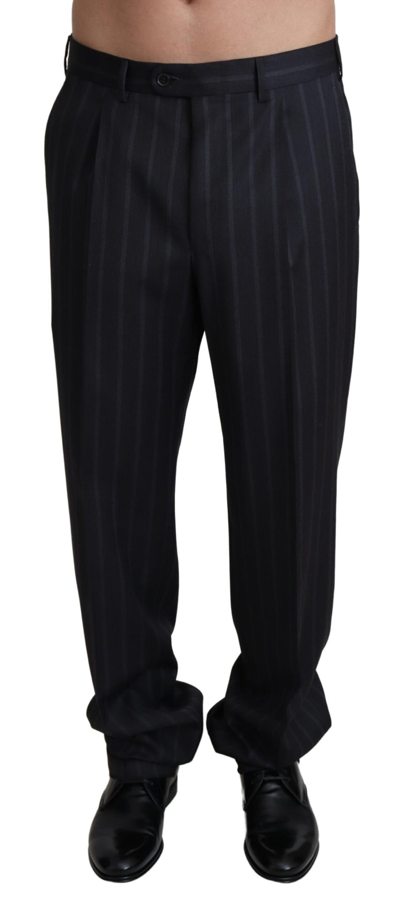 Pantalon tailleur gris en laine mélangée Dolce &amp; Gabbana