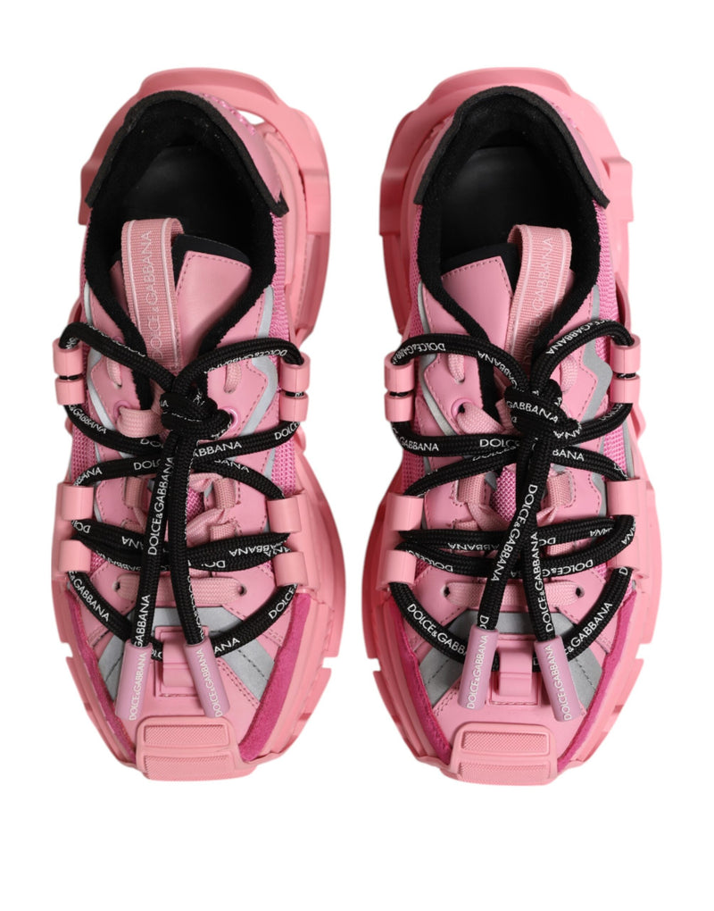 Dolce & Gabbana Pink Low Top Space Women Sneakers