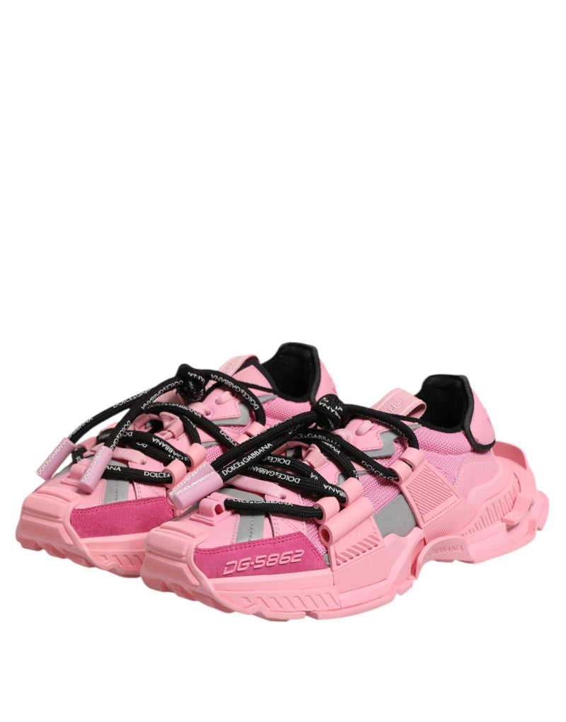 Dolce & Gabbana Pink Low Top Space Women Sneakers