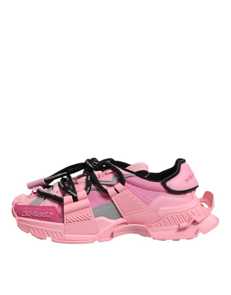 Dolce & Gabbana Pink Low Top Space Women Sneakers